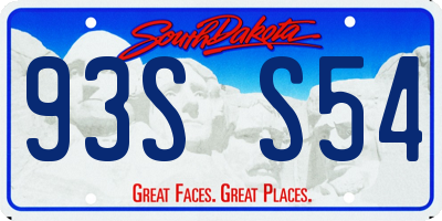 SD license plate 93SS54