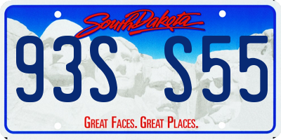 SD license plate 93SS55