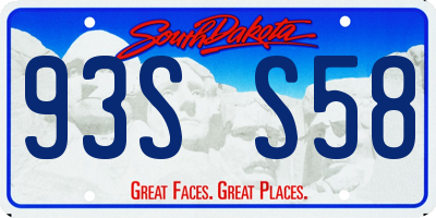SD license plate 93SS58