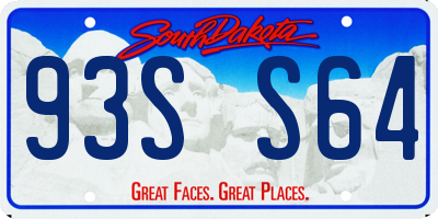 SD license plate 93SS64