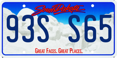SD license plate 93SS65