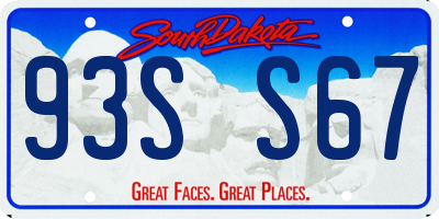 SD license plate 93SS67
