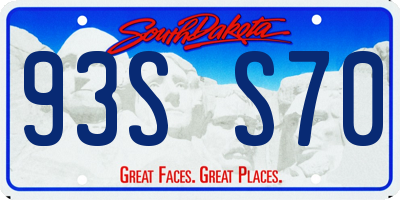SD license plate 93SS70