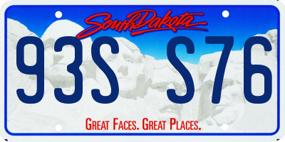 SD license plate 93SS76