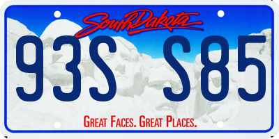 SD license plate 93SS85