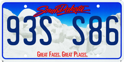 SD license plate 93SS86
