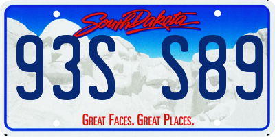 SD license plate 93SS89