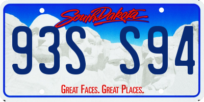 SD license plate 93SS94