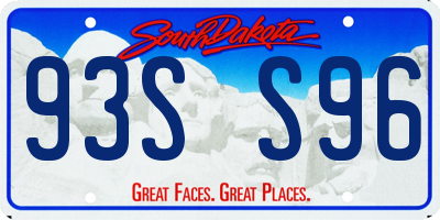 SD license plate 93SS96