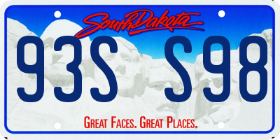 SD license plate 93SS98