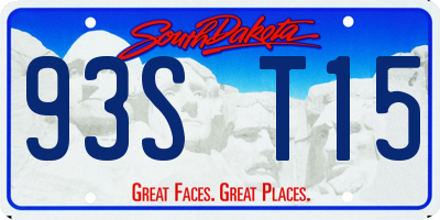SD license plate 93ST15