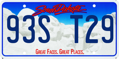 SD license plate 93ST29