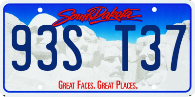 SD license plate 93ST37