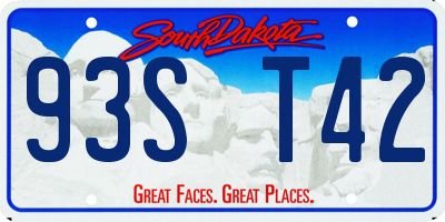SD license plate 93ST42