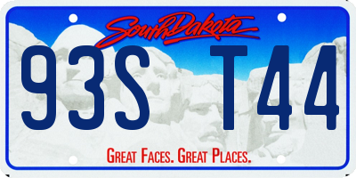 SD license plate 93ST44