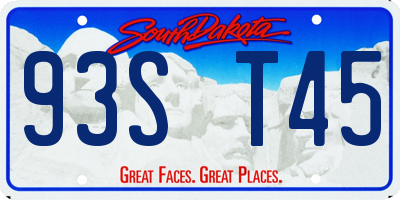 SD license plate 93ST45