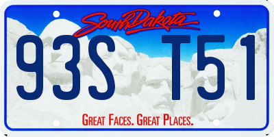 SD license plate 93ST51