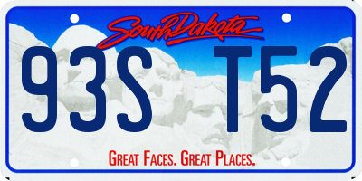SD license plate 93ST52