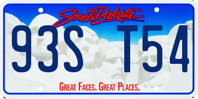 SD license plate 93ST54