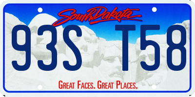 SD license plate 93ST58