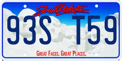 SD license plate 93ST59