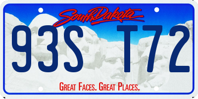 SD license plate 93ST72