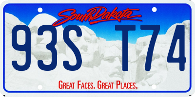 SD license plate 93ST74