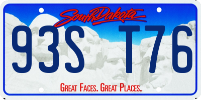 SD license plate 93ST76