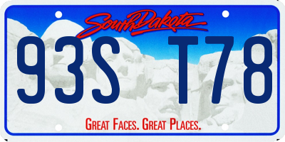 SD license plate 93ST78