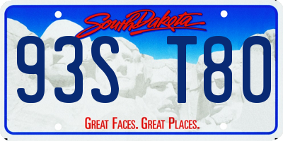SD license plate 93ST80
