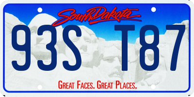 SD license plate 93ST87