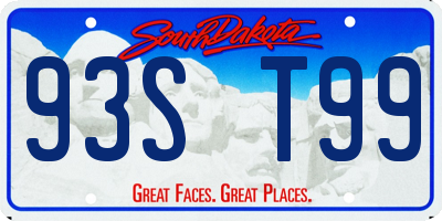 SD license plate 93ST99