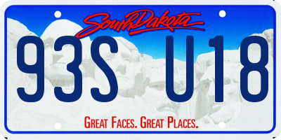 SD license plate 93SU18