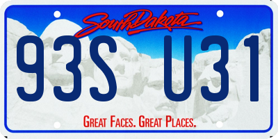 SD license plate 93SU31