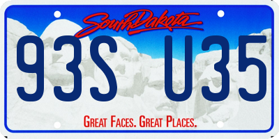 SD license plate 93SU35