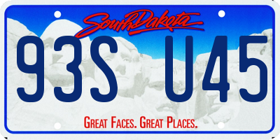 SD license plate 93SU45