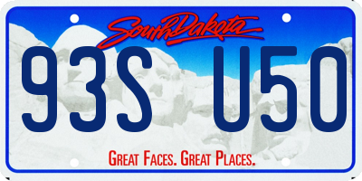 SD license plate 93SU50