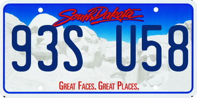 SD license plate 93SU58