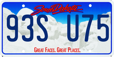 SD license plate 93SU75