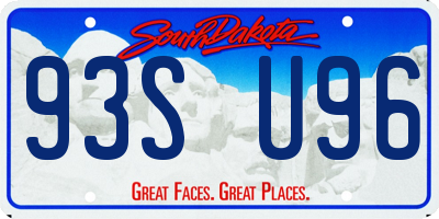SD license plate 93SU96