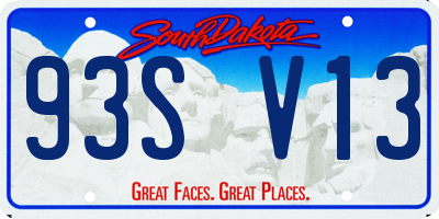 SD license plate 93SV13
