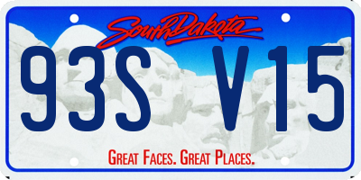 SD license plate 93SV15