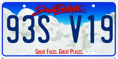 SD license plate 93SV19