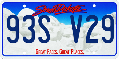 SD license plate 93SV29