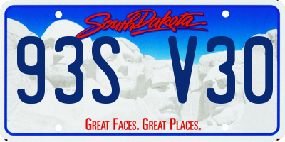 SD license plate 93SV30