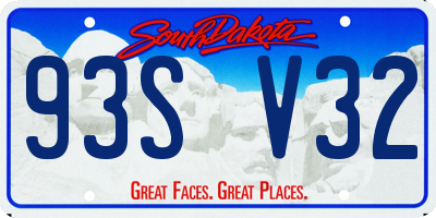 SD license plate 93SV32