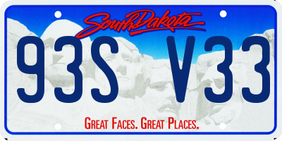 SD license plate 93SV33