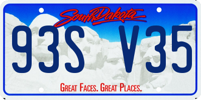 SD license plate 93SV35