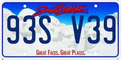 SD license plate 93SV39