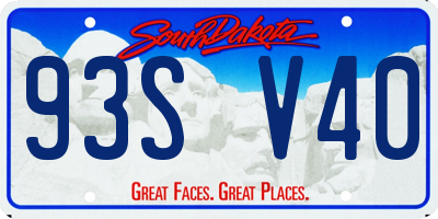 SD license plate 93SV40